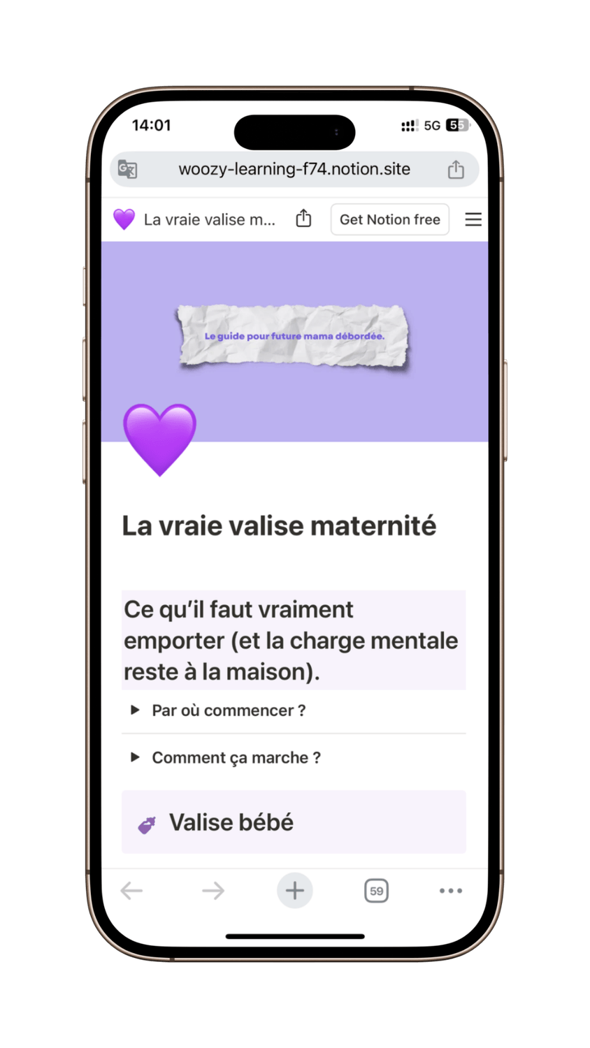 La vraie valise maternité